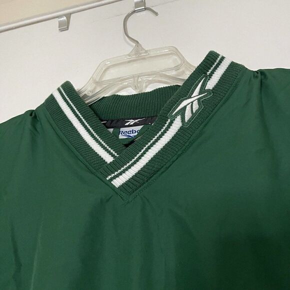 Vintage Reebok Green windbreaker Varsity Pullover vest size Medium - Picture 2 of 6
